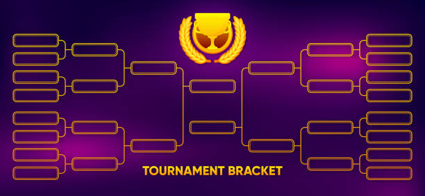 istock Tournament Bracket blank. Sport game tournament championship contest. Board chart with champion trophy prize. Vector illustration. 2178626610