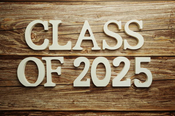 istock Class of 2025 word alphabet letters on wooden background 2178640184