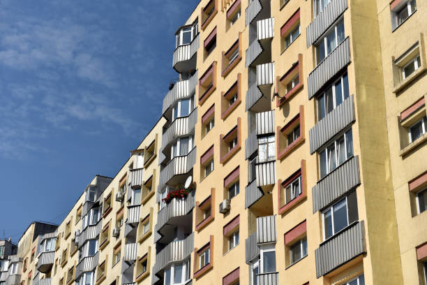 istock Ex-Soviet concrete block houses in Romania 2178645415