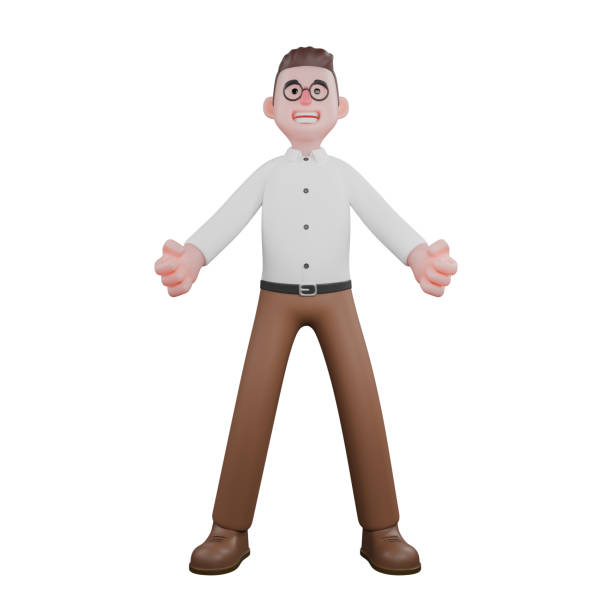 istock Male Societal Professional in 3D. A male sociologist is standing while stretching both hands forward as if he wants to hug or grab something. Male 2178646133