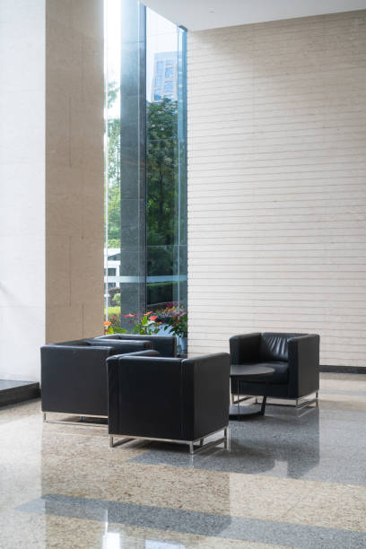 istock chair in modern  lobby of office building 2178646577