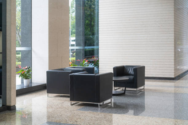 istock chair in modern  lobby of office building 2178646591