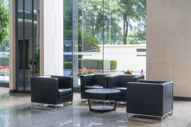 chair in modern  lobby of office building
