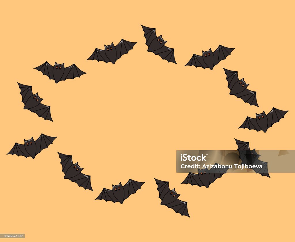 Frame Vector Bat Frame With Bat Stock Illustration - Download Image Now - Animal, Animal ...