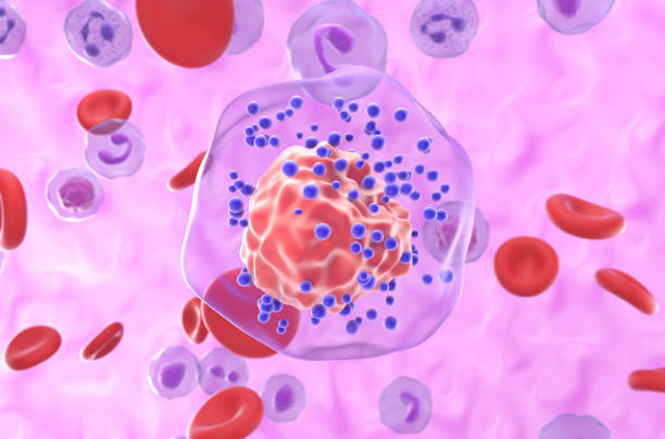 Triple-negative breast cancer (TNBC) - closeup view 3d illustration stock photo