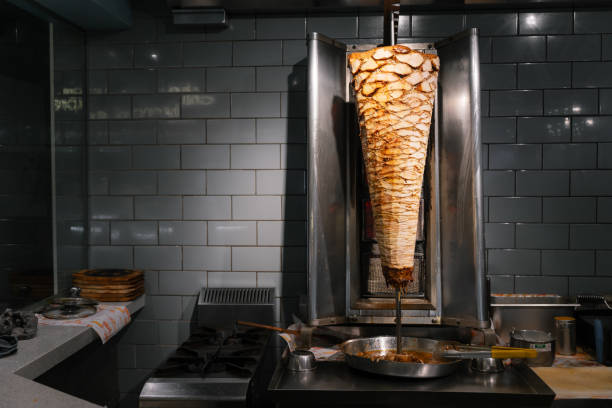 istock Chicken doner kebab prepared by stacking layers of meat. 2178650496