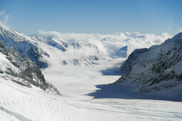 istock Panoramic view of snowy mountains. Swiss peaks. 2178651159