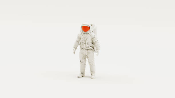 istock White astronaut space suit helmet visor red orange retro science vivid sci fi outer space protection white room white background 2178651830