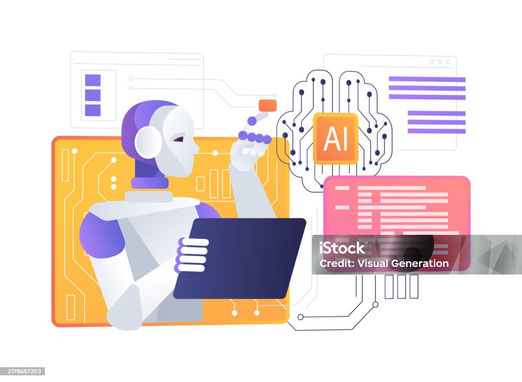 Design Automation Coding Image Abstract Aisupported Robotics And Automation Abstract Concept Vector ...