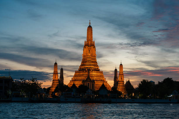 istock Sunset view of Wat Arun Ratchawararam (Temple of Dawn) with a dramatic sky during the blue hour. 2178657931