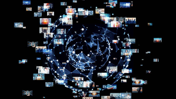 istock Digital contents concept. Social networking service. Streaming video. communication network. 2178658380