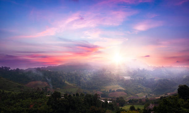 istock Beautiful sunset at Doi Mae Salong, Chiang Rai, Thailand 2178667794