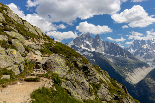 istock Petit Dru mountain peak, Aiguille du Dru, Les Drus summit in French Apls, Chamonix 2178675652