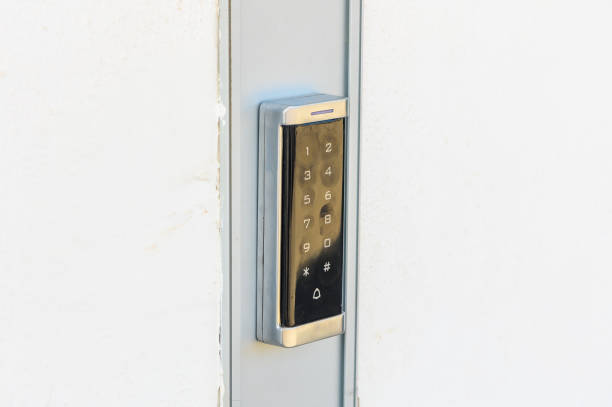 istock Modern Electronic Keypad Entry System Mounted on a Sleek Gray Door Showcasing Security in Contemporary Design 2178676249