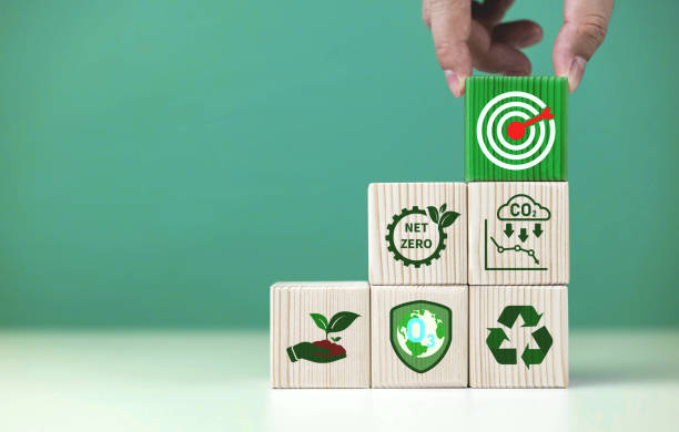 istock Environmental management goals. Concept of net zero, green community, reducing carbon dioxide emissions target. 2178676832