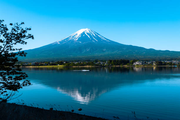 Mount Fuji taken from Lake Kawaguchi in May