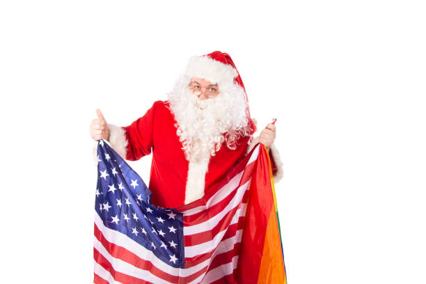 istock Christmas themed party. Funny Santa Claus posing on a white background. 2178679967