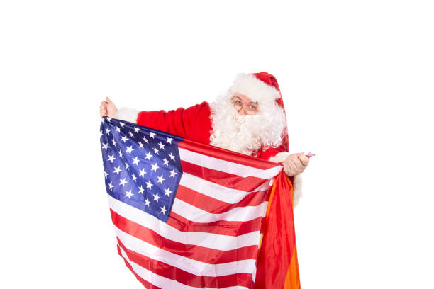 istock Christmas themed party. Funny Santa Claus posing on a white background. 2178680111