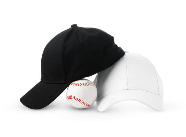 istock Black and White Baseball Caps Positioned Side by Side on a Clean White Background 2178683797