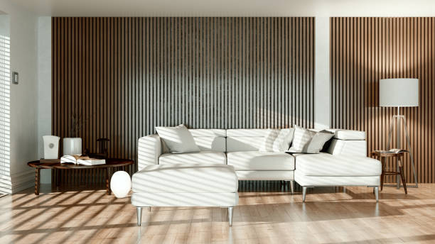 istock Large luxury modern bright interiors Living room mockup illustration 3D rendering image 2178685180