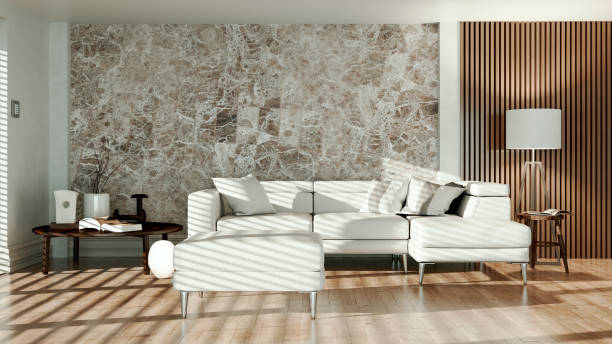 istock Large luxury modern bright interiors Living room mockup illustration 3D rendering image 2178685192