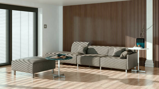 istock Large luxury modern bright interiors Living room mockup illustration 3D rendering image 2178685216