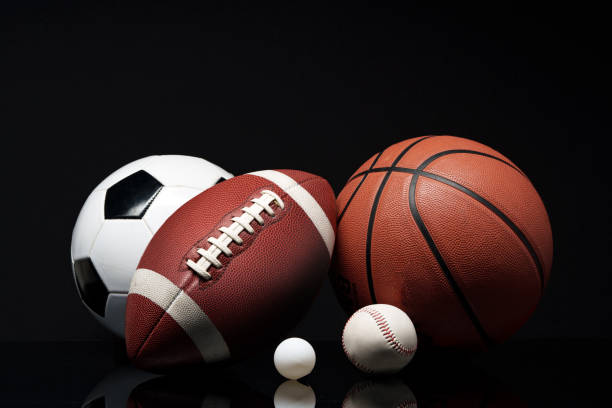 istock Various sports equipment on black background studio shot 2178685770
