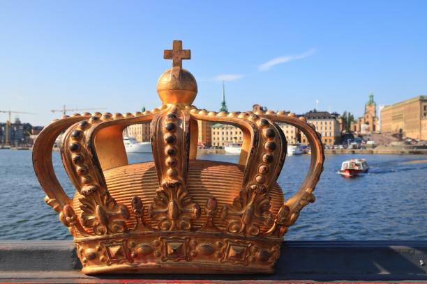 istock Stockholm golden crown - Skeppsholmsbron bridge 2178688096
