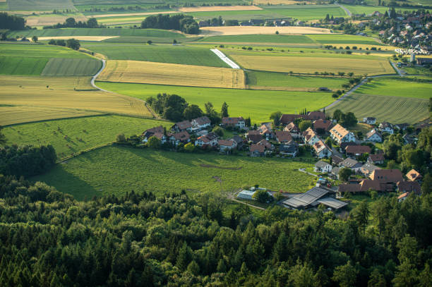 istock Rural landscape in Switzerland, cultivated fields. 2178705595