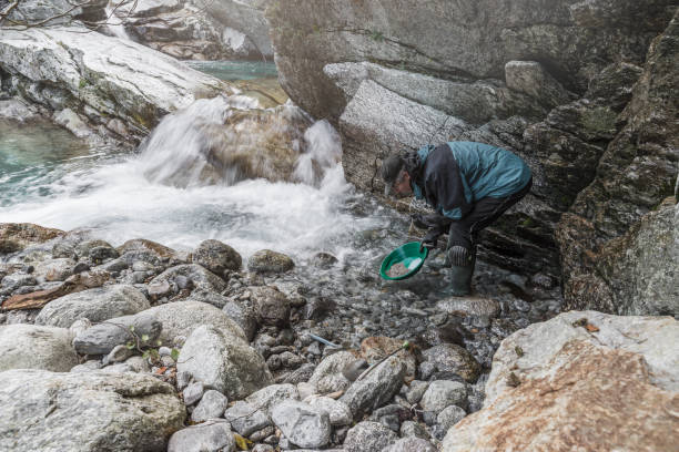 istock Outdoor adventures on river. Gold panning, search for gold 2178705849