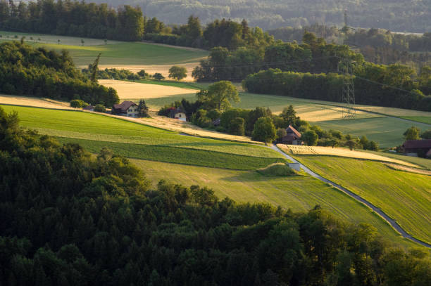 istock Rural landscape in Switzerland, cultivated fields. 2178706182
