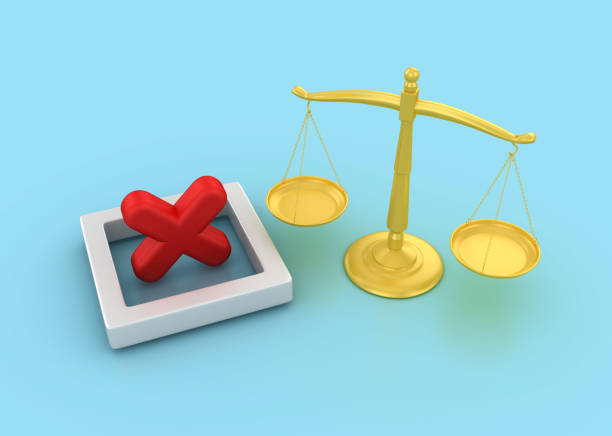 Legal Weight Scale with Cross Box - Colored Background - 3D Rendering