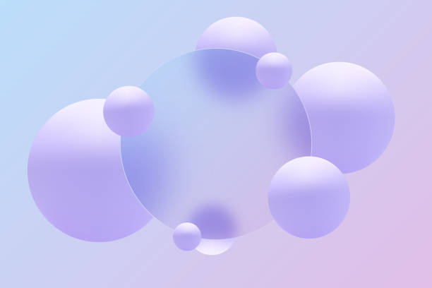 istock Background 3d geometric circle and sphere with glass round banner in the center. 2178712029