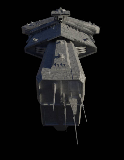 istock Light Spaceship Battle Cruiser - Front View from Above 2178713361