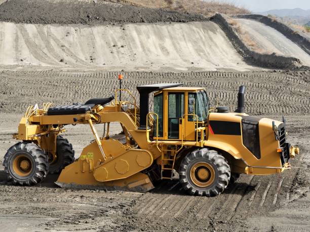 Set of construction equipment: Excavator, Dozer, Soil Compactor, Mining Truck, Motor Grader, Breaker Hammer, Jackhammer, Crusher screening bucket, Wheel loader, Mobile Stone crusher, Paver, Skid steer