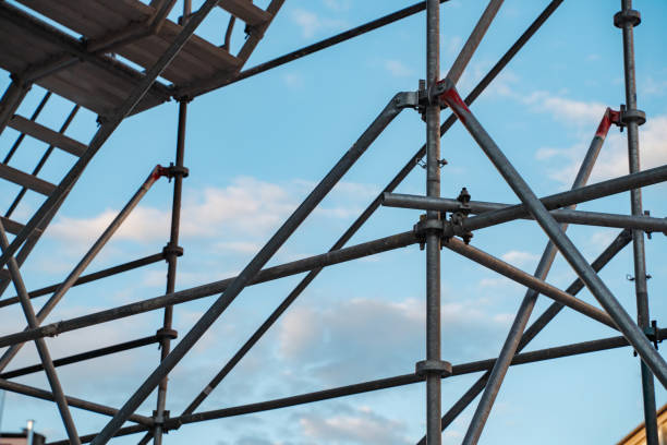 istock Urban Construction Site With Crane and Blue Sky Background 2178715195