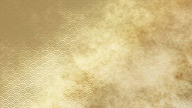 Luxurious Japanese Patterns and Gold Backdrops, Japanese Gold Designs, Golden Elements in Authentic Japanese Designs
