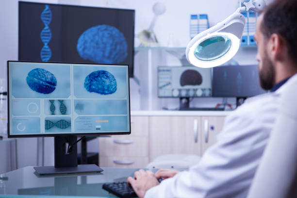 istock Young medical assistant working on computer in a hospital laboratory 2178723204