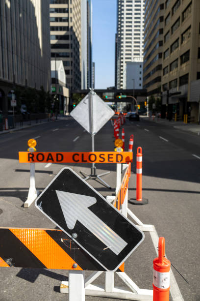 istock Orange barriers displaying 