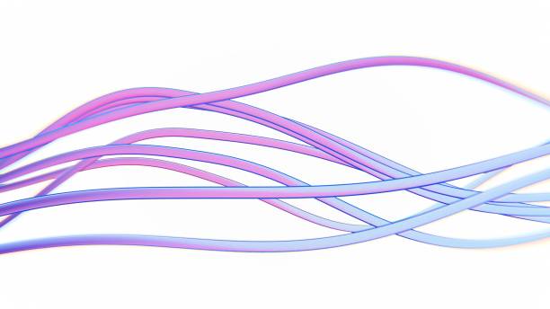 istock Abstract floating form with iridescent pink and blue hues 2178726452