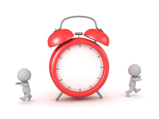 istock 3D Characters Running Away from a Large Alarm Clock 2178727900
