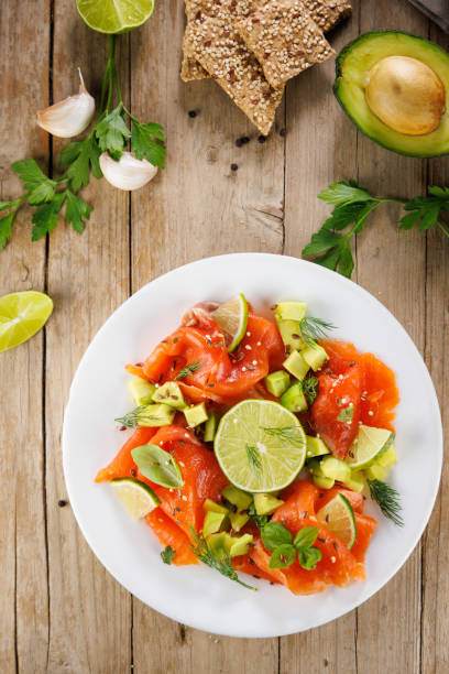 istock smoked salmon with avocado and herbs 2178727951