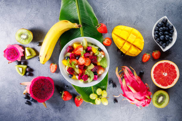 istock fresh fruit salad with dragon fruit, mango, banana and blueberry 2178728344