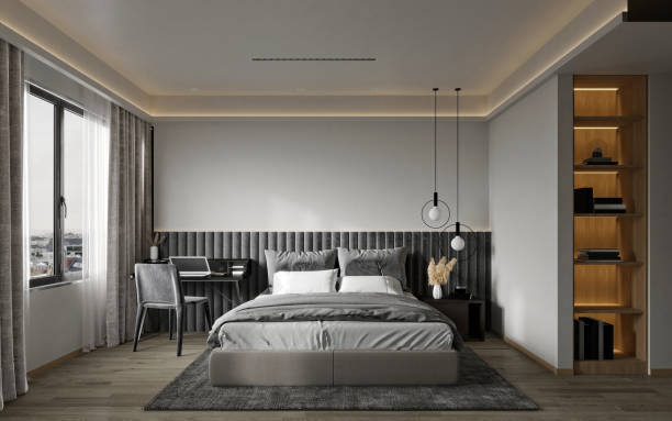 istock 3d render of hotel room 2178730887