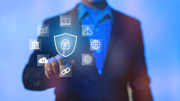 istock Concept of cyber crime and cybersecurity. Hand show protecting systems, networks, and programs from digital attack. Protecting internet connected systems. 2178732217