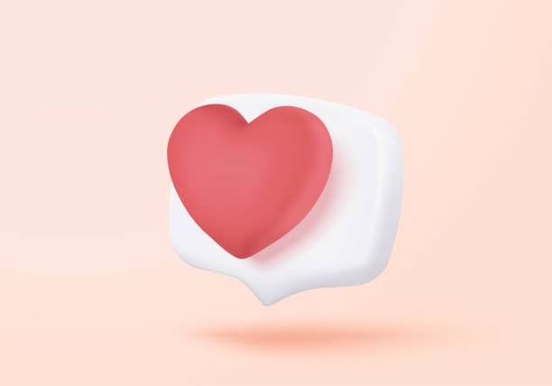 istock 3D romance icon on social media online platform. speech bubble with heart and love emoji icon, like and play, surprise marriage. 3d heart icon vector render illustration 2178733367