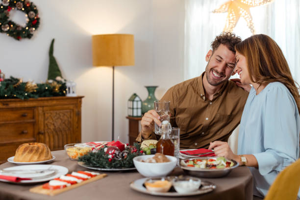 istock Husband and wife share a peaceful Christmas moment 2178735316