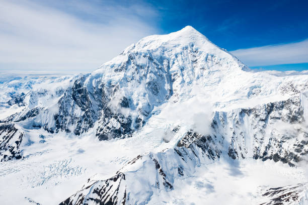 Denali from the air Denali Mountain and glaciers seen from the air denali mountain stock pictures, royalty-free photos & images