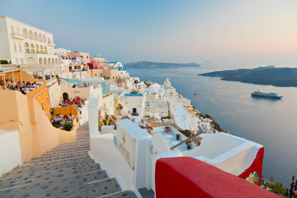 istock Panoramic view of Santorini island at sunset, Cyclades, Greece 2178741363