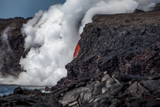 Black lava fields north of Kona Hawaii